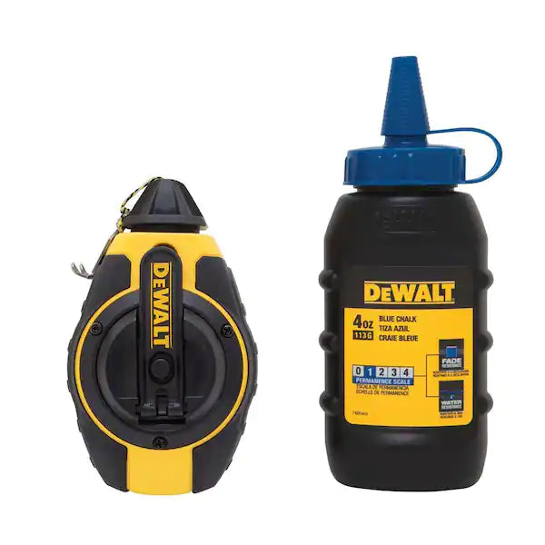 Tiralíneas DEWALT DWHT47373L 100 Pies con Tiza Azul Carcasa de Plástico Amarillo