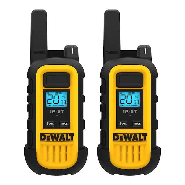 Walkie Talkies Uso Rudo DEWALT DXFRS300 2 Unidades 1W Antena y Clip Trasero Visibles